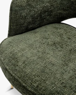 Chaise de bureau rotative, Tweed vert & métal doré, 60x86 Luthor