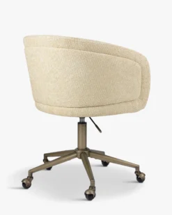 Chaise de bureau rotative, Tweed sable & métal laiton Volta