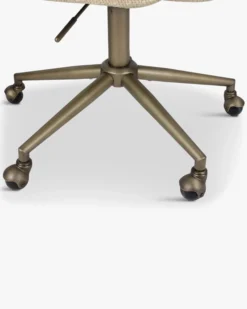 Chaise de bureau rotative, Tweed sable & métal laiton Volta