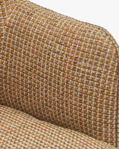 Chaise de bureau rotative, Tweed jaune miami & métal doré Luthor