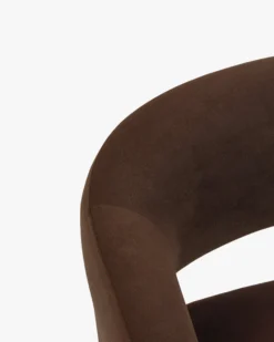Chaise de bureau rotative, Velours marron intense & Bronze Mailen