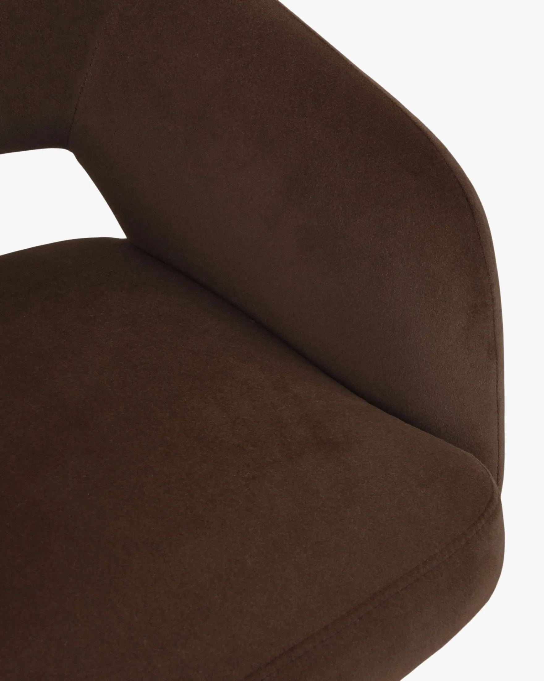 Chaise de bureau rotative, Velours marron intense & Bronze Mailen