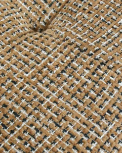Chaise de bureau, Tweed marron caramel & métal doré Valeria
