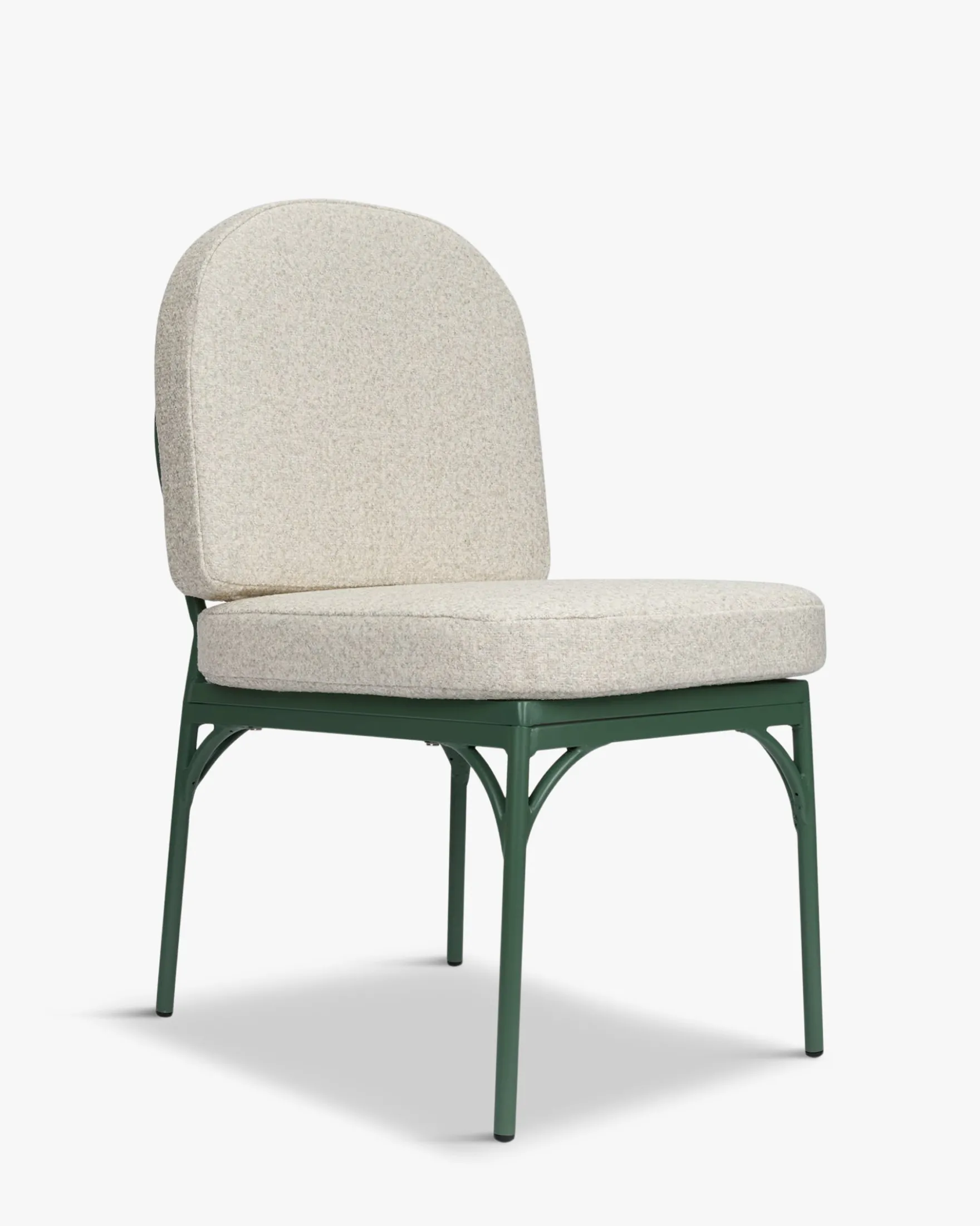 Chaise de jardin, Beige bouclé & métal vert eucalyptus Bonifacio