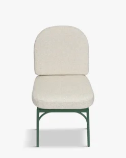 Chaise de jardin, Beige bouclé & métal vert eucalyptus Bonifacio