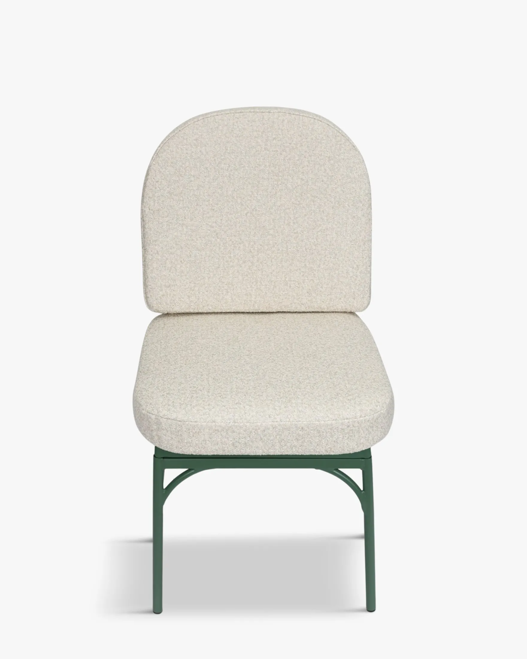 Chaise de jardin, Beige bouclé & métal vert eucalyptus Bonifacio