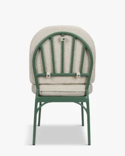 Chaise de jardin, Beige bouclé & métal vert eucalyptus Bonifacio