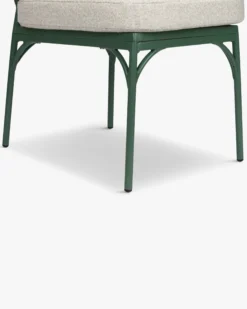 Chaise de jardin, Beige bouclé & métal vert eucalyptus Bonifacio