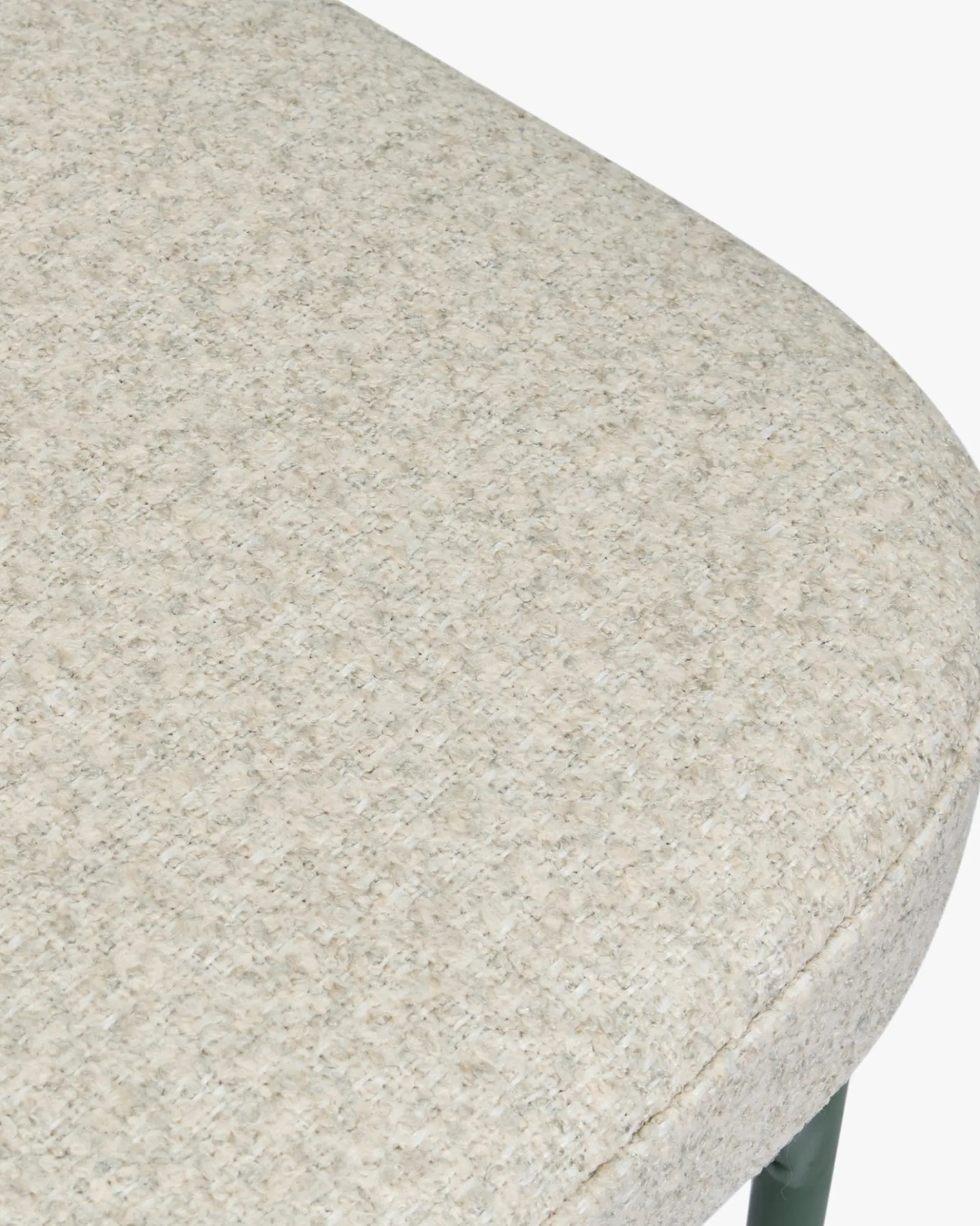 Chaise de jardin, Beige bouclé & métal vert eucalyptus Bonifacio