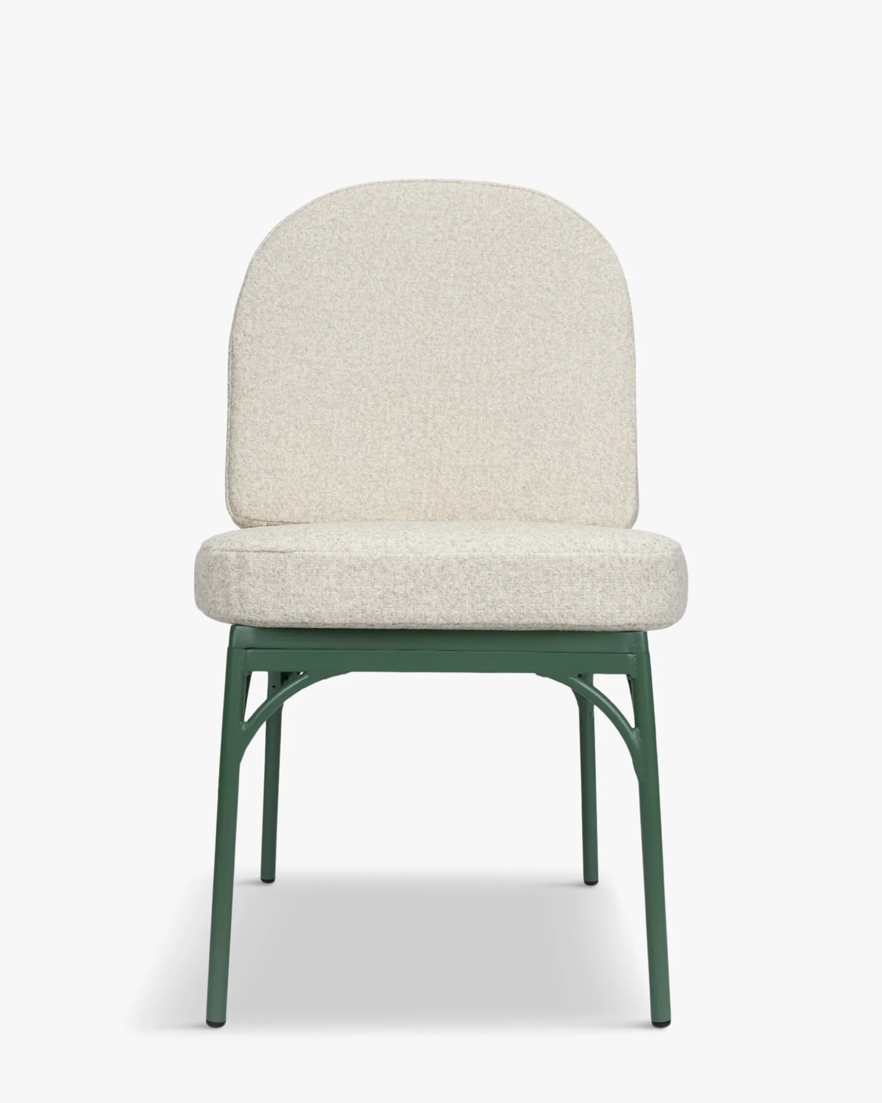Chaise de jardin, Beige bouclé & métal vert eucalyptus Bonifacio