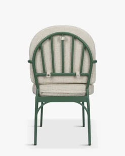 Chaise de jardin, Beige bouclé & métal vert eucalyptus Bonifacio