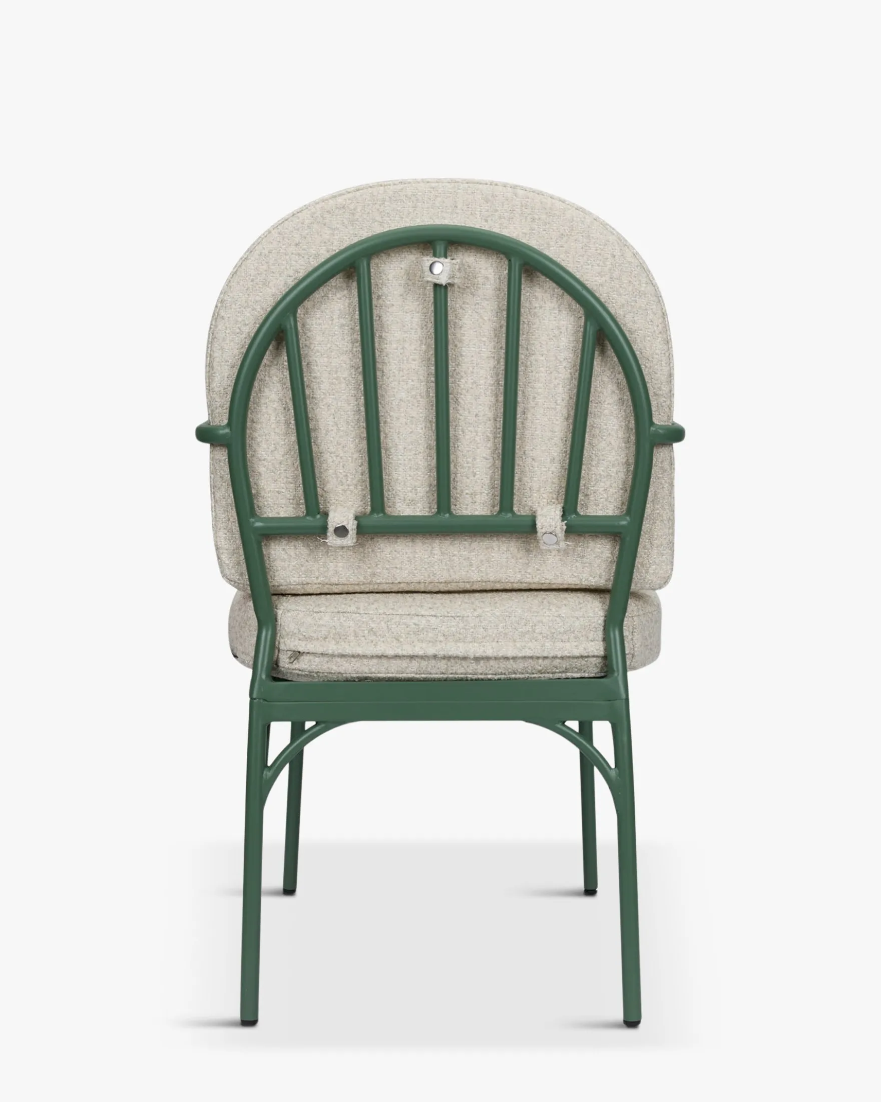 Chaise de jardin, Beige bouclé & métal vert eucalyptus Bonifacio