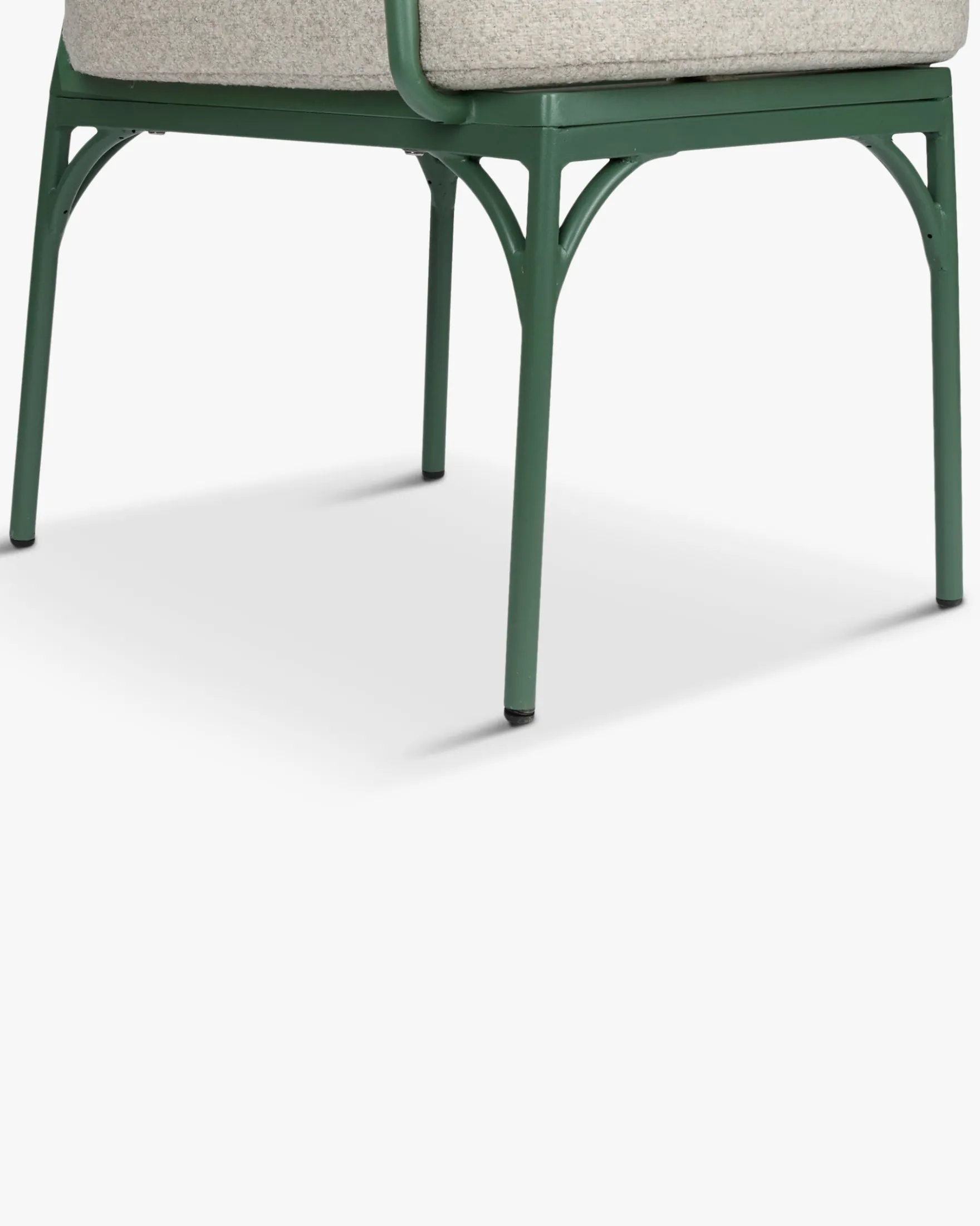 Chaise de jardin, Beige bouclé & métal vert eucalyptus Bonifacio