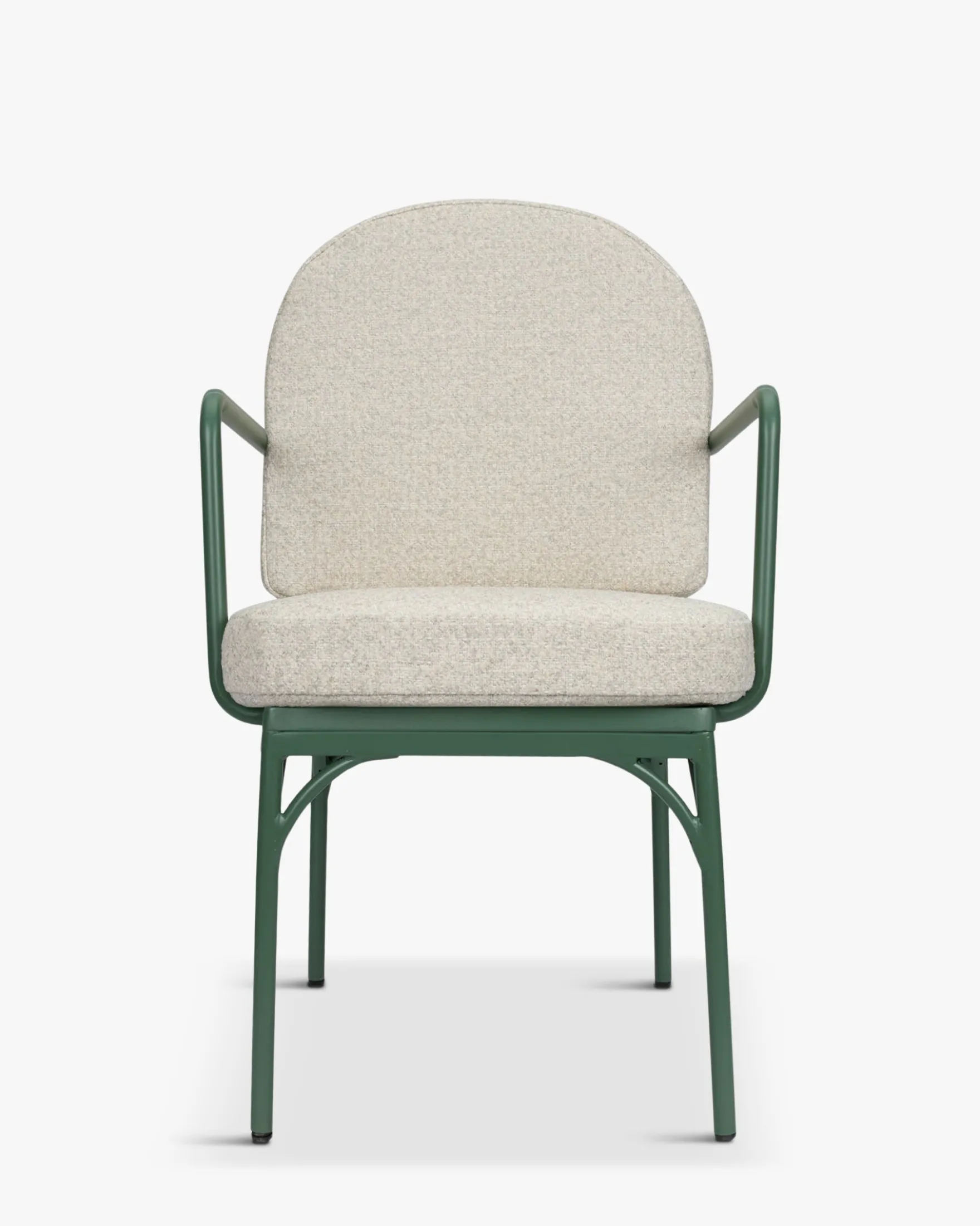Chaise de jardin, Beige bouclé & métal vert eucalyptus Bonifacio