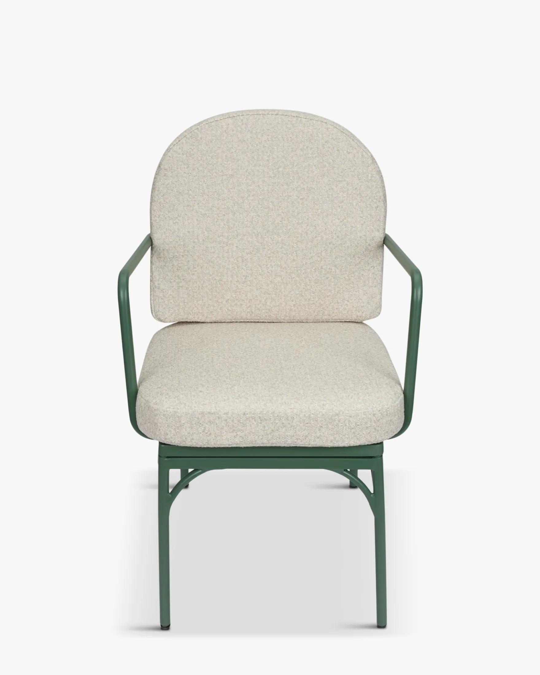 Chaise de jardin, Beige bouclé & métal vert eucalyptus Bonifacio
