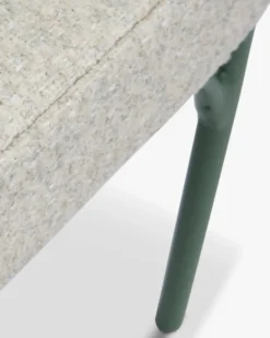 Chaise de jardin, Beige bouclé & métal vert eucalyptus Bonifacio