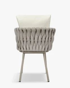 Chaise de jardin, Blanc écru cordage & métal, 65x85 Hamptons