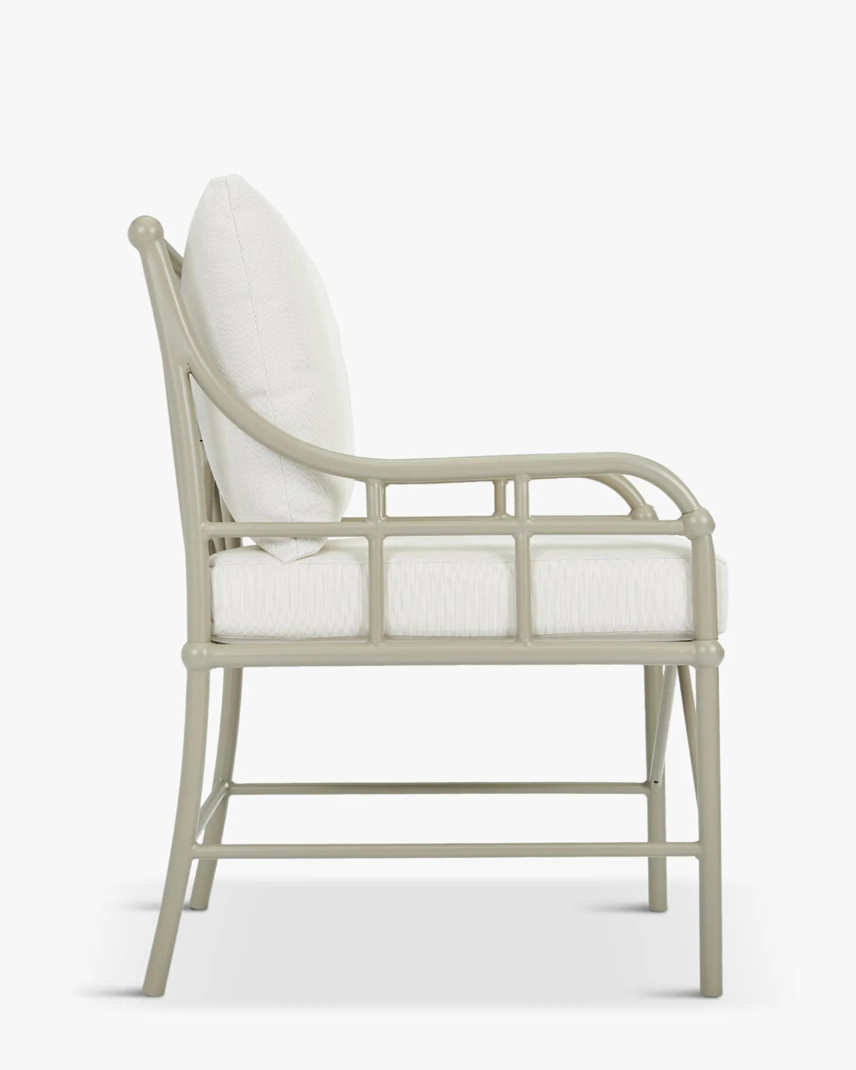 Chaise de jardin, Blanc waterproof & métal taupe Amalfi