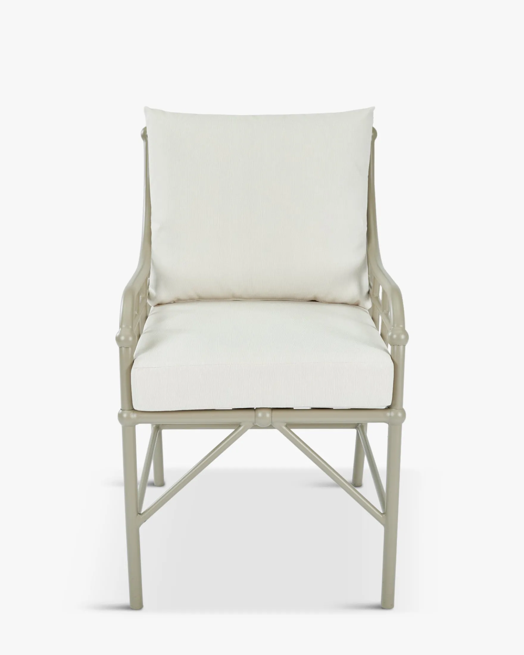 Chaise de jardin, Blanc waterproof & métal taupe Amalfi