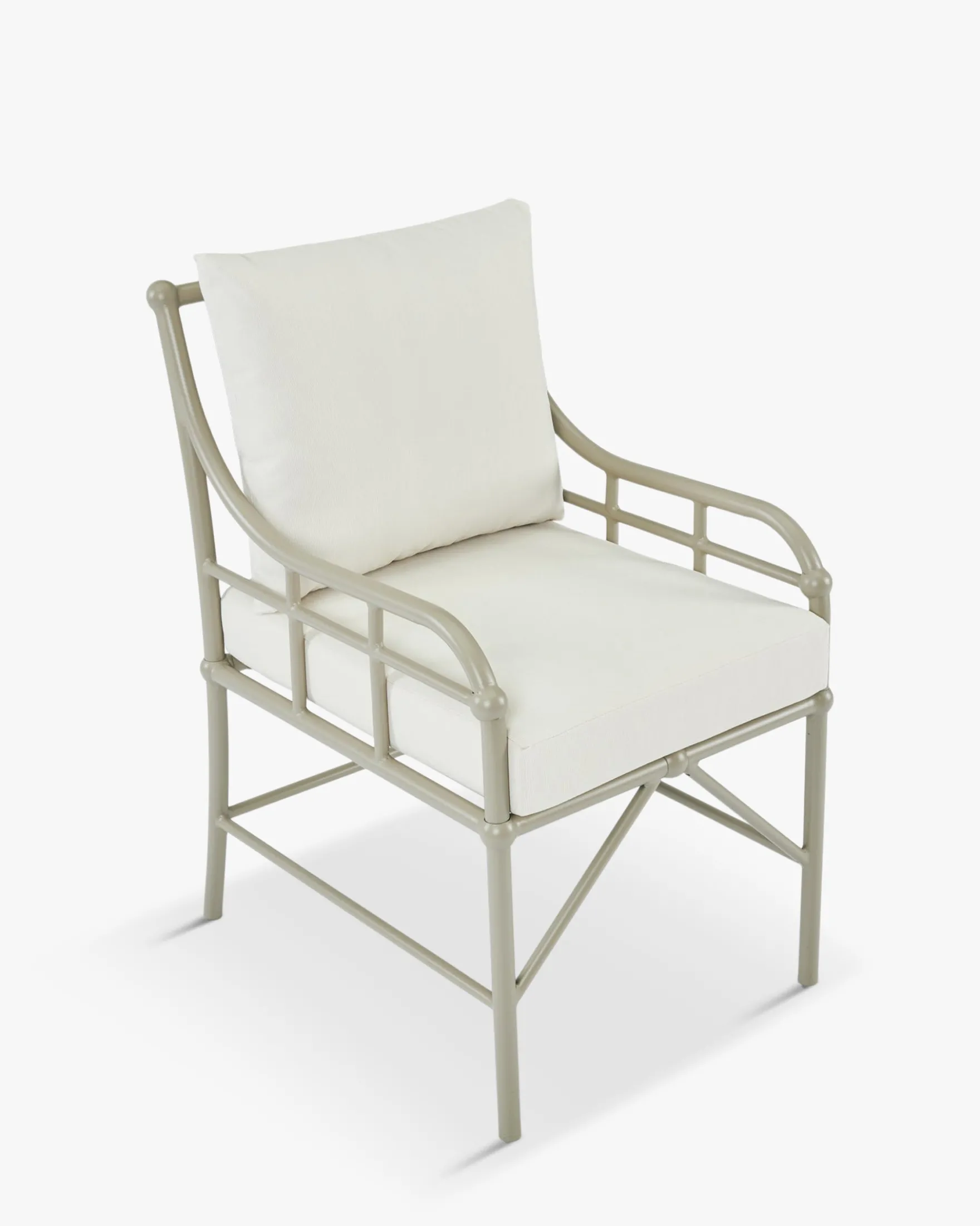 Chaise de jardin, Blanc waterproof & métal taupe Amalfi