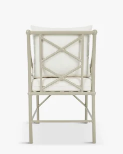 Chaise de jardin, Blanc waterproof & métal taupe Amalfi
