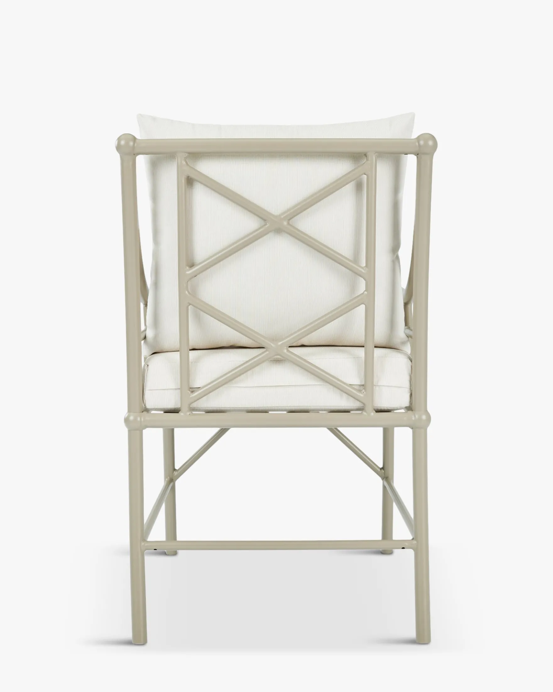 Chaise de jardin, Blanc waterproof & métal taupe Amalfi