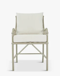Chaise de jardin, Blanc waterproof & métal taupe Amalfi
