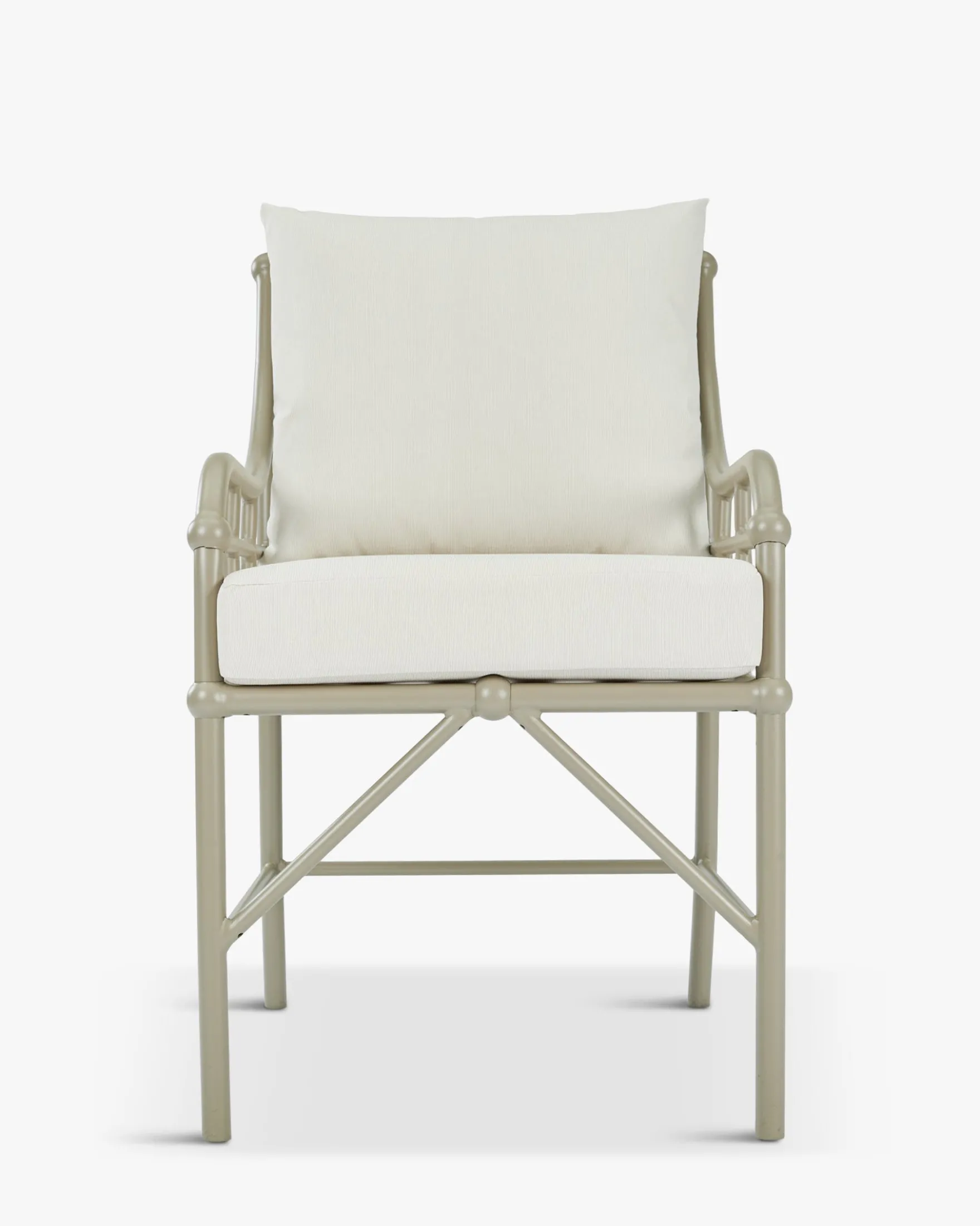 Chaise de jardin, Blanc waterproof & métal taupe Amalfi