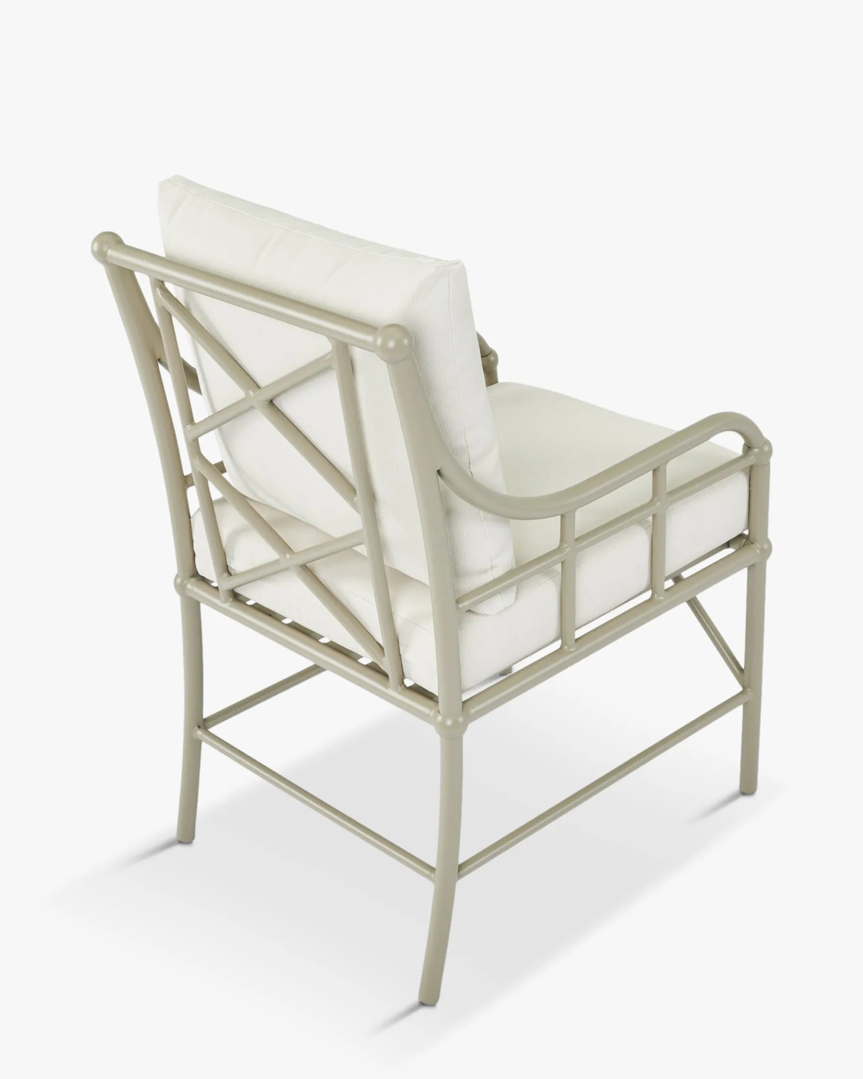Chaise de jardin, Blanc waterproof & métal taupe Amalfi