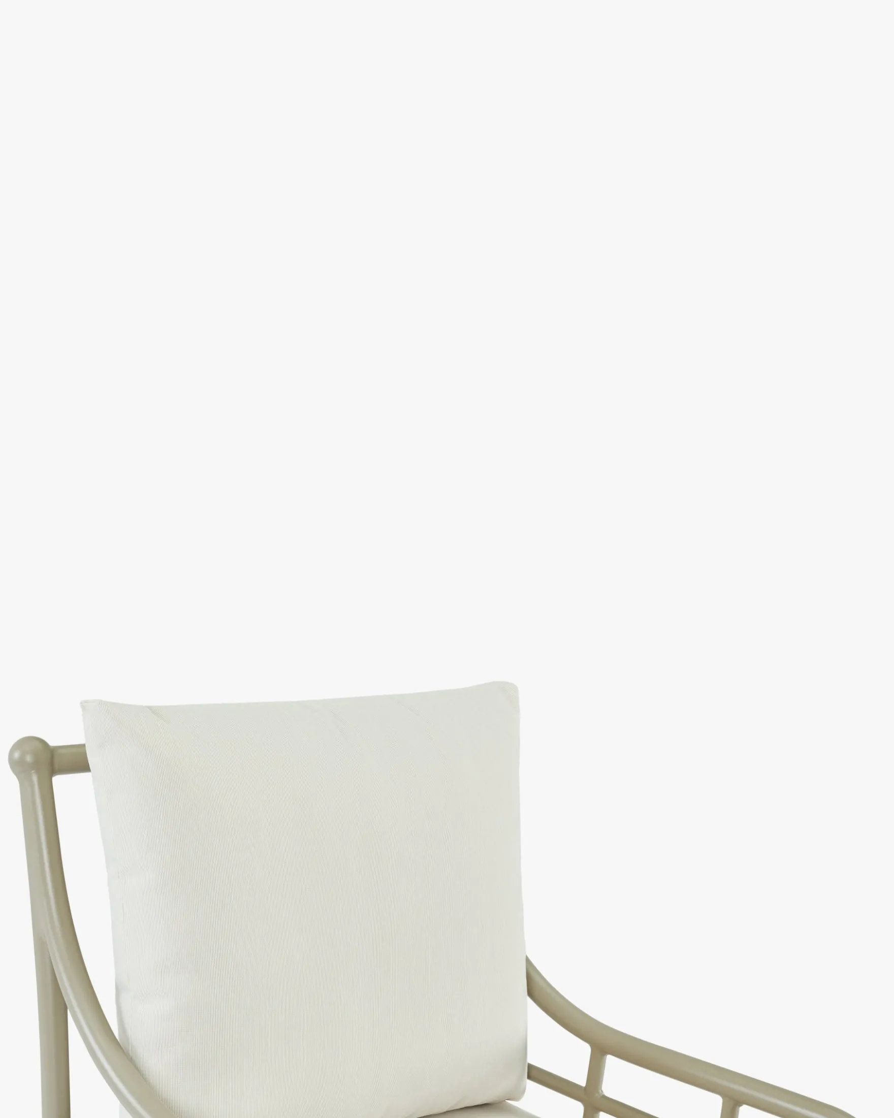 Chaise de jardin, Blanc waterproof & métal taupe Amalfi