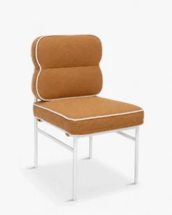Chaise de jardin, Marron sienne & métal blanc Maddalena