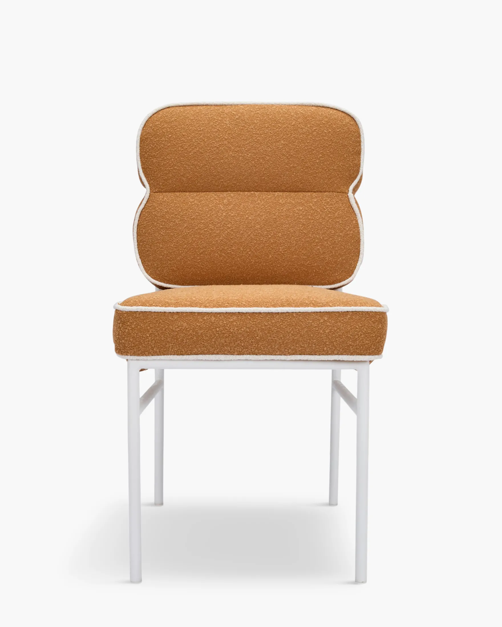 Chaise de jardin, Marron sienne & métal blanc Maddalena