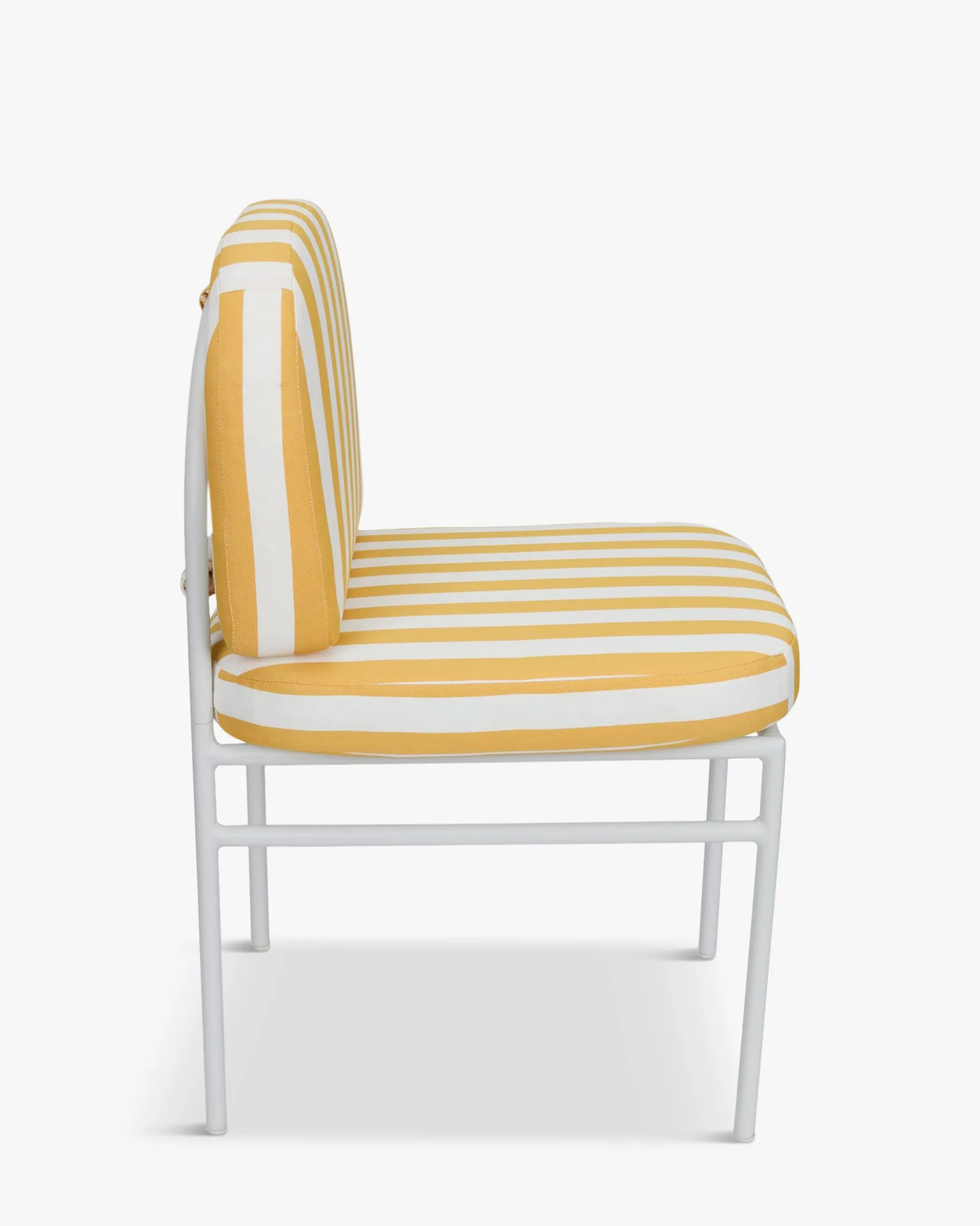 Chaise de jardin, Rayé jaune & métal blanc Lampedusa