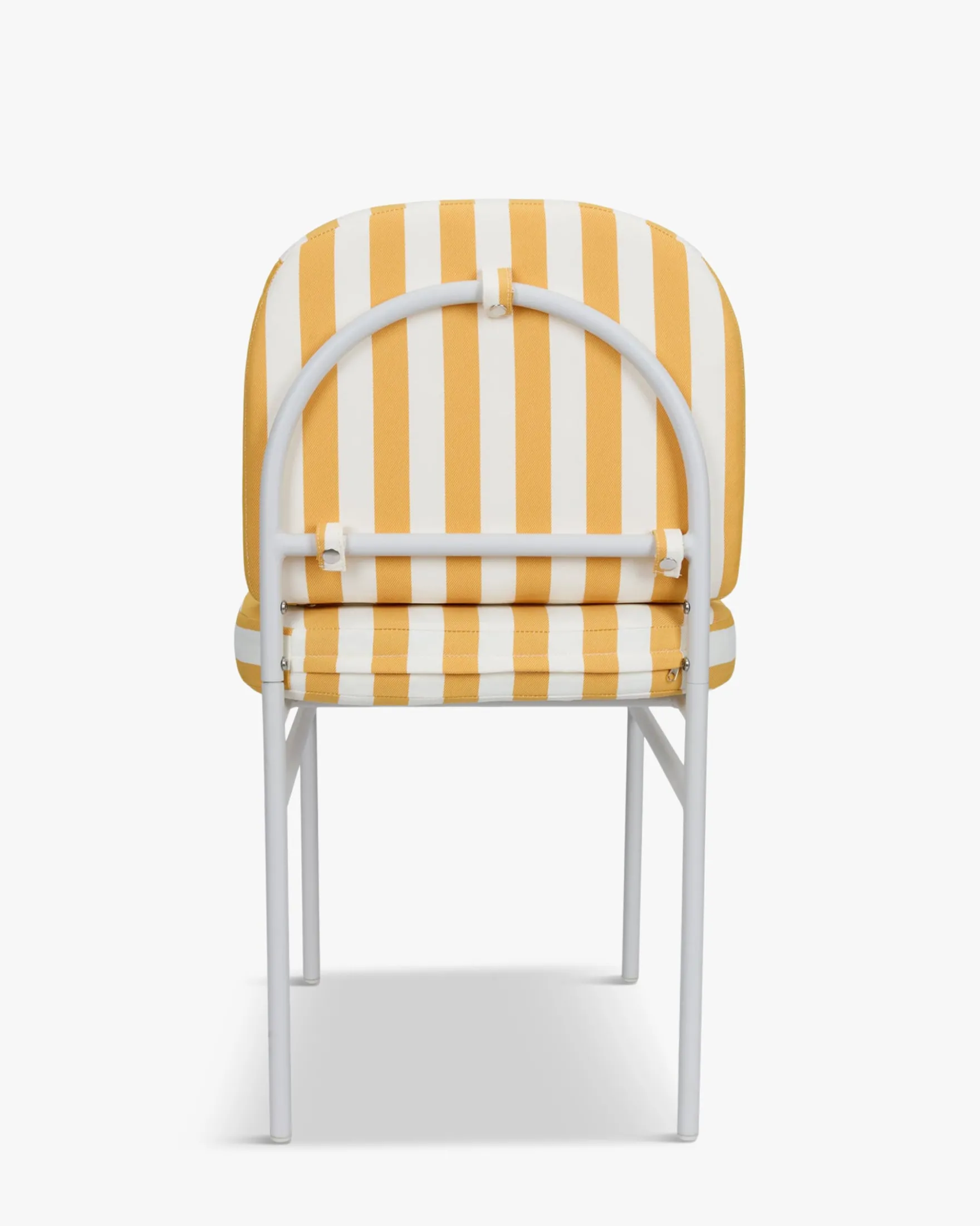Chaise de jardin, Rayé jaune & métal blanc Lampedusa