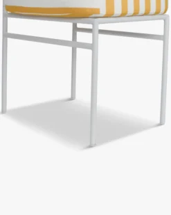 Chaise de jardin, Rayé jaune & métal blanc Lampedusa