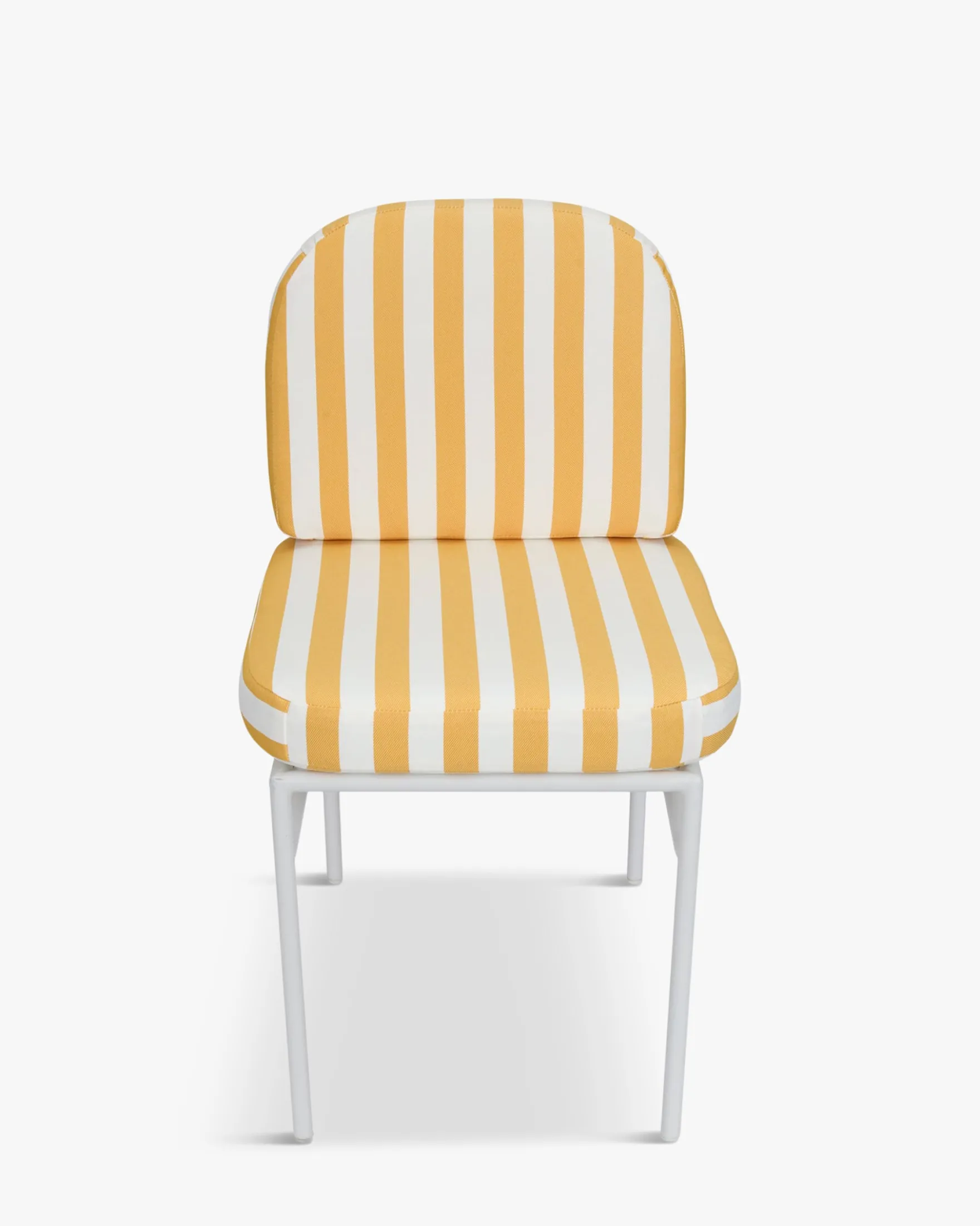Chaise de jardin, Rayé jaune & métal blanc Lampedusa