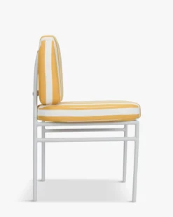 Chaise de jardin, Rayé jaune & métal blanc Lampedusa