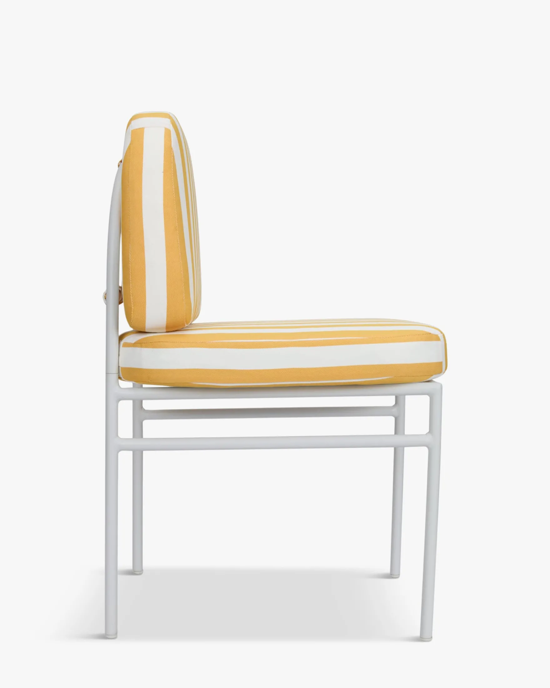 Chaise de jardin, Rayé jaune & métal blanc Lampedusa