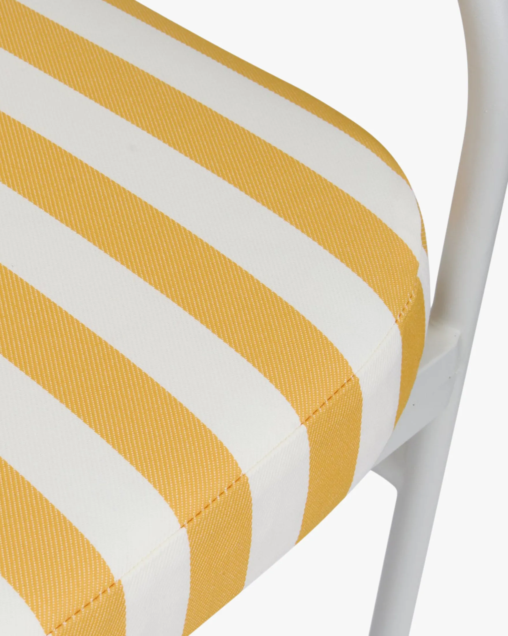 Chaise de jardin, Rayé jaune & métal blanc Lampedusa