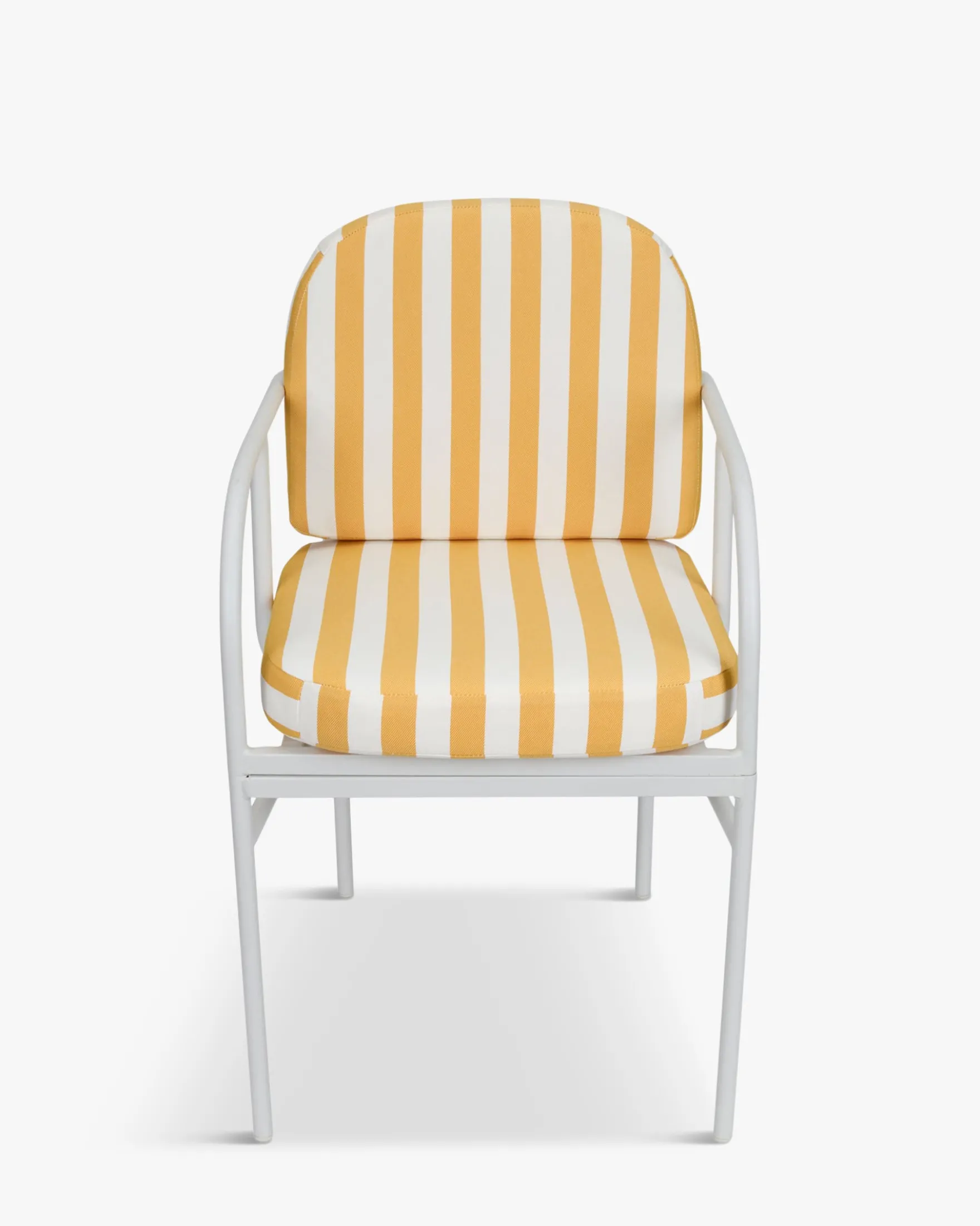 Chaise de jardin, Rayé jaune & métal blanc Lampedusa