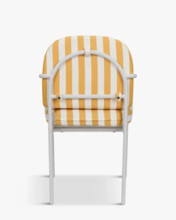 Chaise de jardin, Rayé jaune & métal blanc Lampedusa