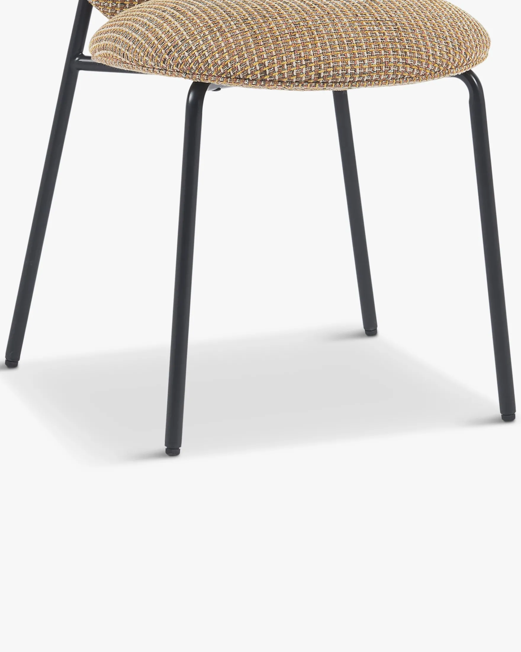 Chaise empilable, Tweed jaune miami & métal noir Blaze