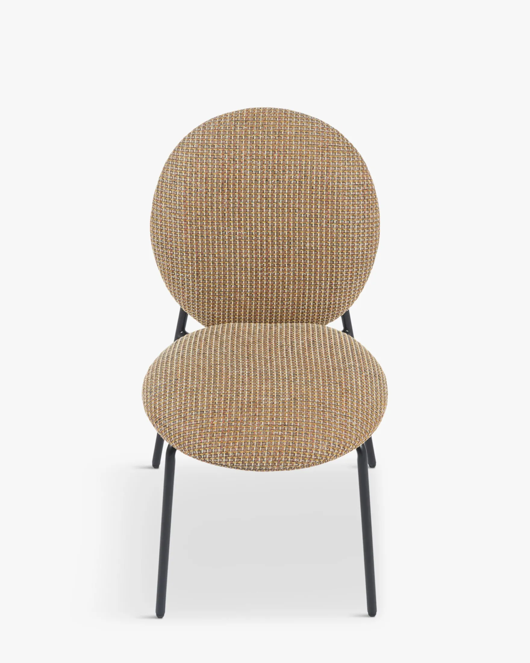 Chaise empilable, Tweed jaune miami & métal noir Blaze
