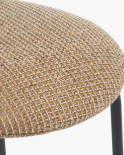 Chaise empilable, Tweed jaune miami & métal noir Blaze