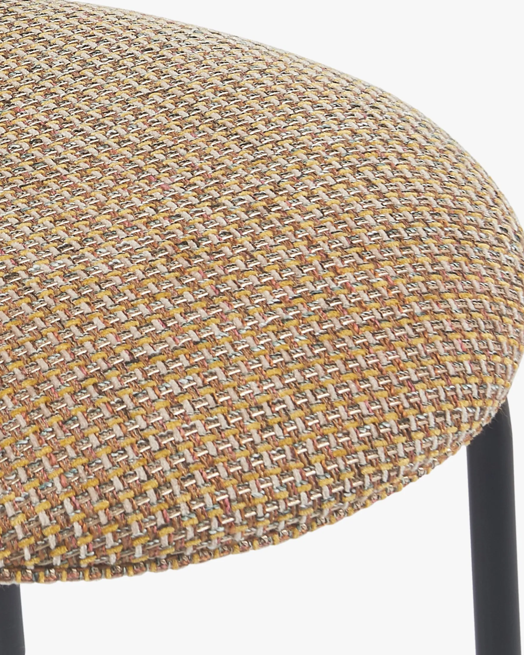 Chaise empilable, Tweed jaune miami & métal noir Blaze