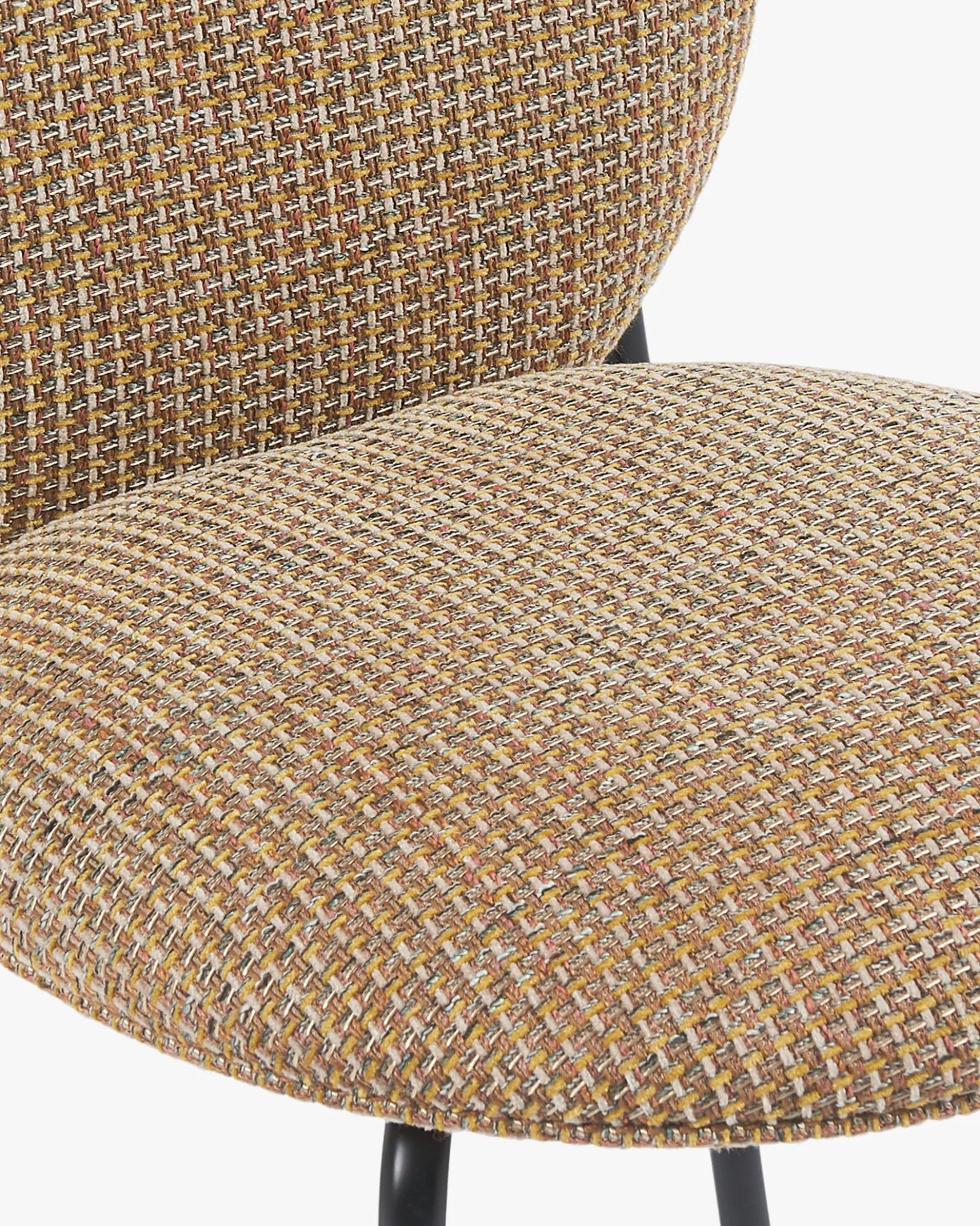 Chaise empilable, Tweed jaune miami & métal noir Blaze