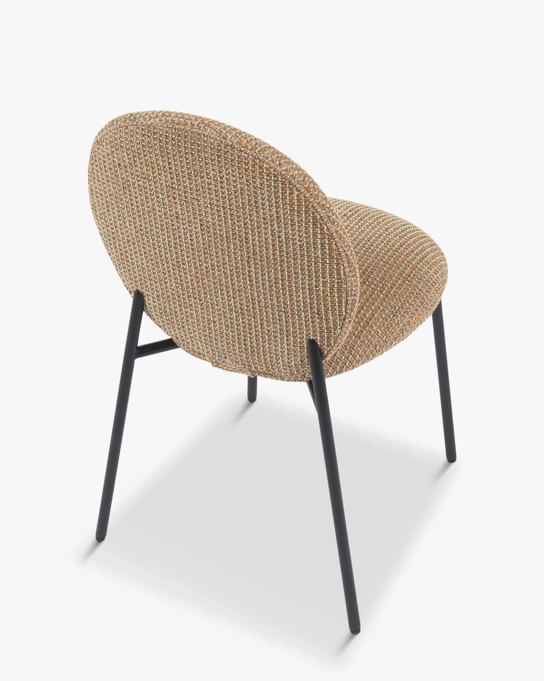 Chaise empilable, Tweed jaune miami & métal noir Blaze
