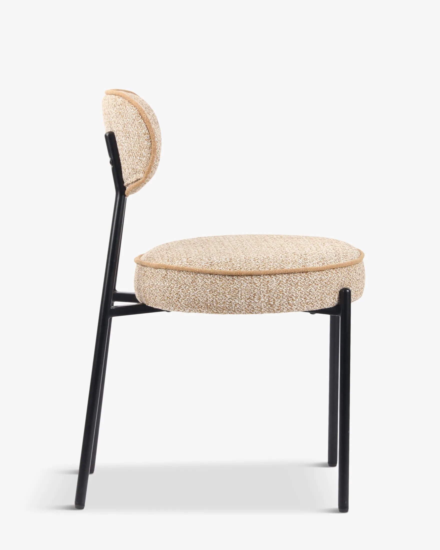 Chaise, Jaune moucheté & fer noir Milo