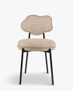 Chaise, Jaune moucheté & métal noir Arty