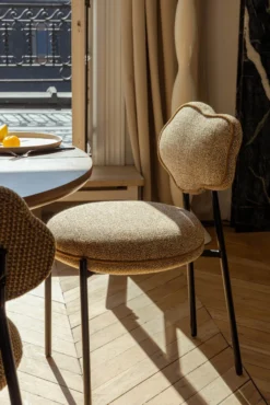Chaise, Jaune moucheté & métal noir Arty